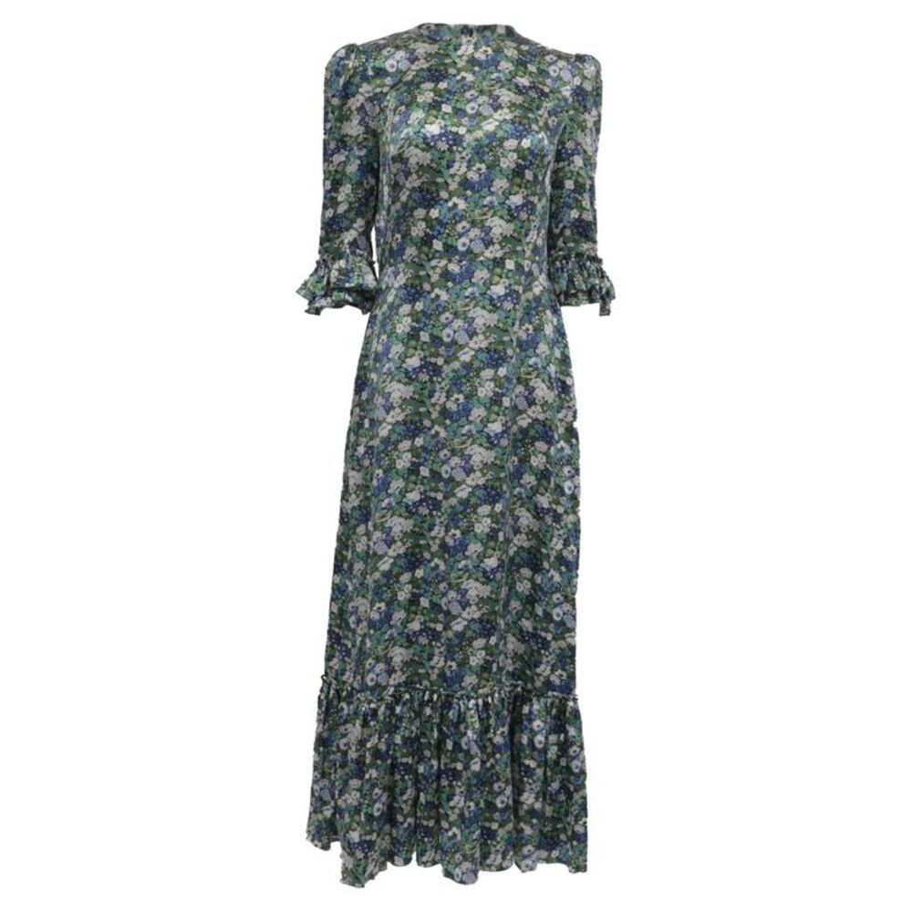 The Vampire's Wife Floral-Print Maxi Dress in Multicolor Silk